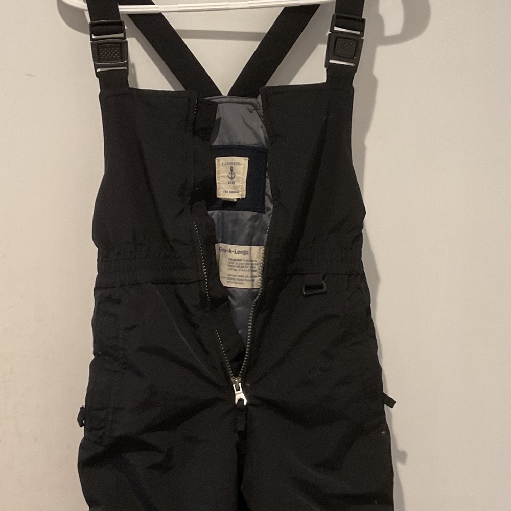 Lands' End Kids Black Snow Bib Overalls